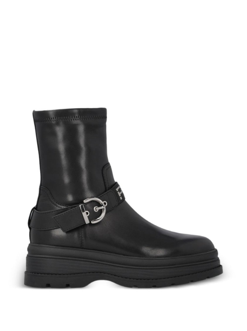 Pinko Black Mid-Calf Chunky Sole Boots