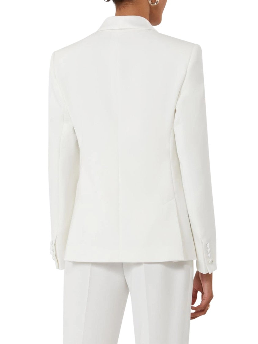 Max Mara Structured White Tailored Jacket With Shawl Collar