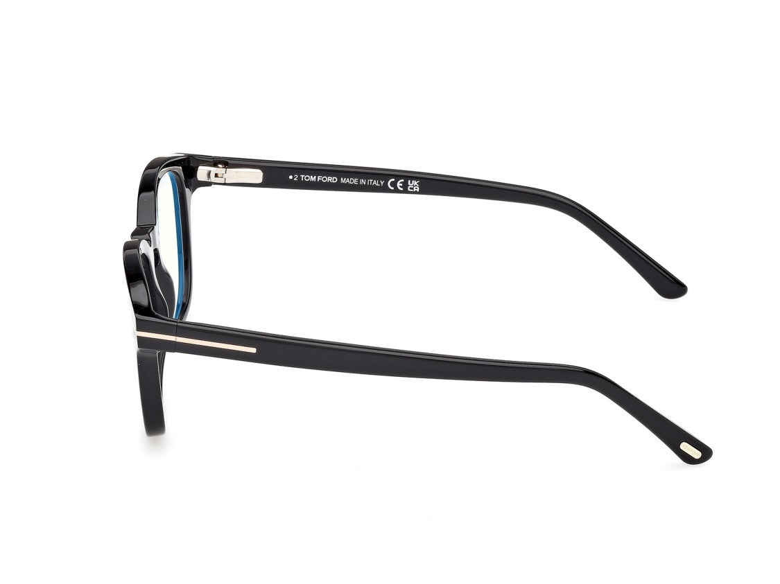 Tom Ford Black Ft5532-B Clip-On Square Eyeglasses