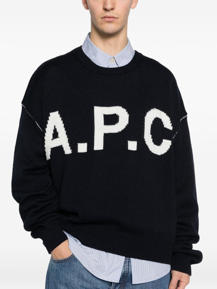 A.P.C. Black Crew Neck Wool Sweater