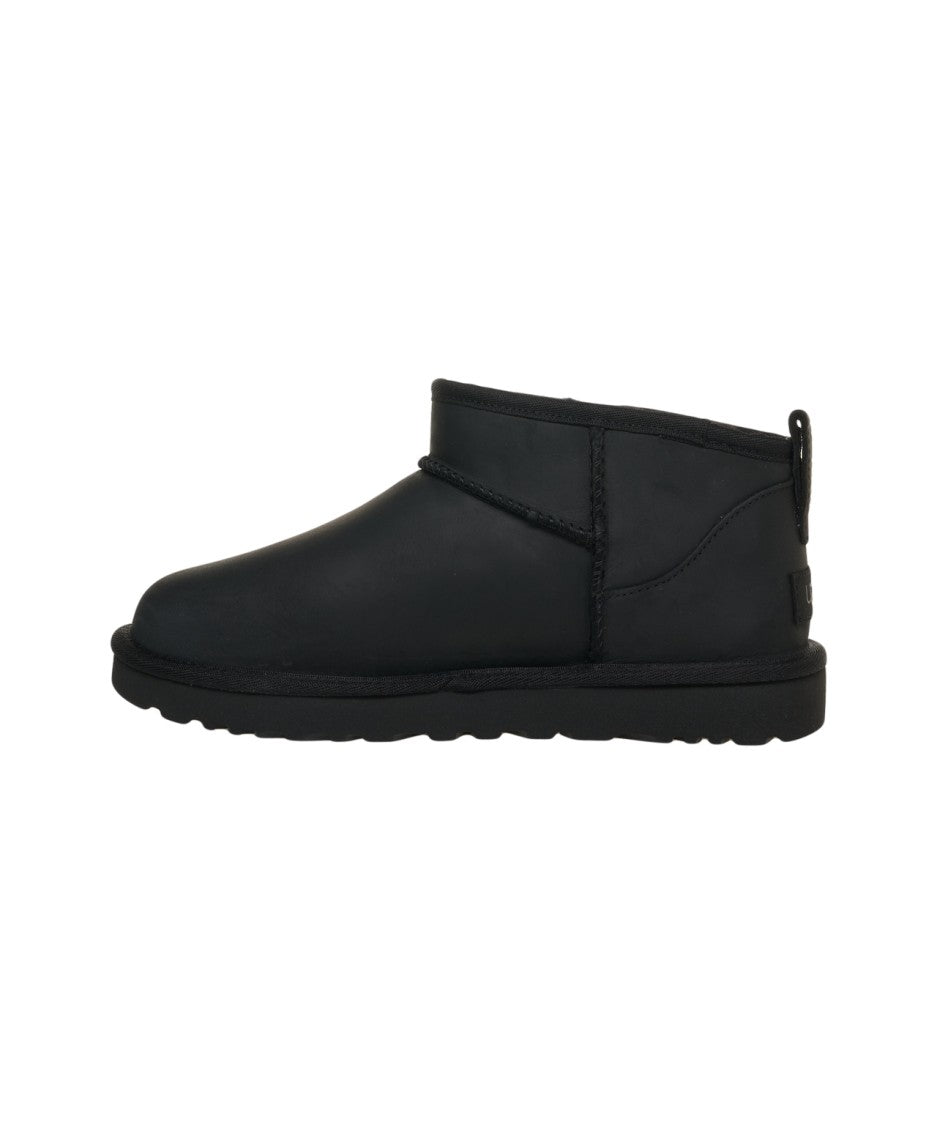 Ugg W Classic Ultra Mini Lthr' Smooth Leather Boots