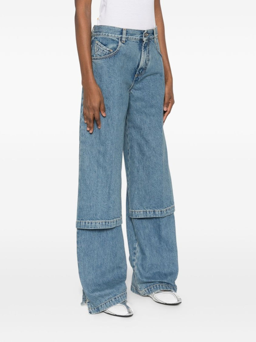 The Attico Medium Blue Denim Trousers