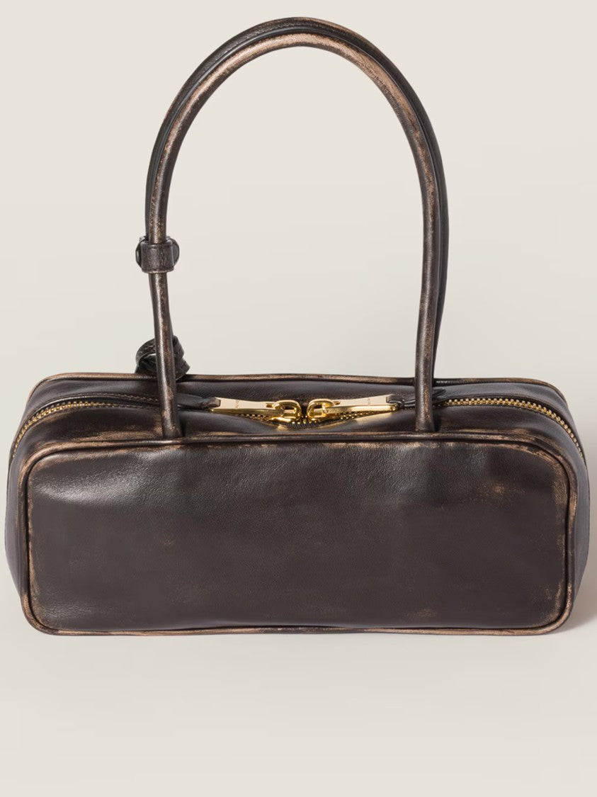Miu Miu Brown Beau Nappa Leather Handbag