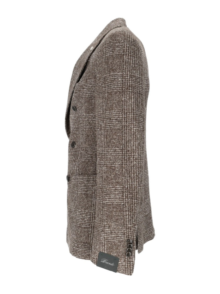 Brando-Lubiam Double-Breasted Checkered Jacket With Wide Lapels