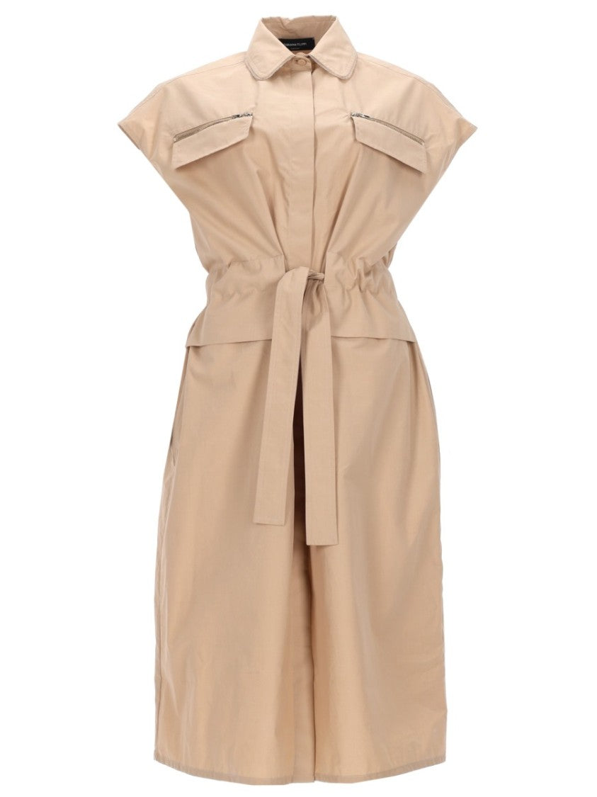 Fabiana Filippi Sleeveless Belted Gathered Waist Dress
