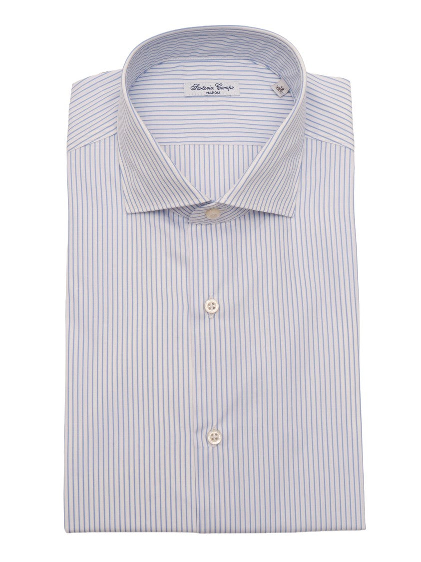 Sartoria Del Campo-Sonrisa Light Blue Stripe Casual Shirt