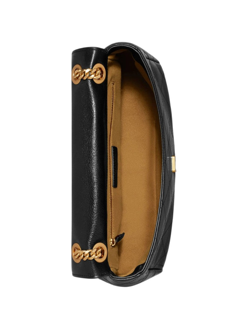 Tory Burch Charlie Gold Chain Quilted Leather Shoulder Bag