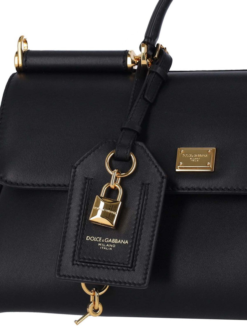 Dolce & Gabbana Structured Black Calfskin Handbag