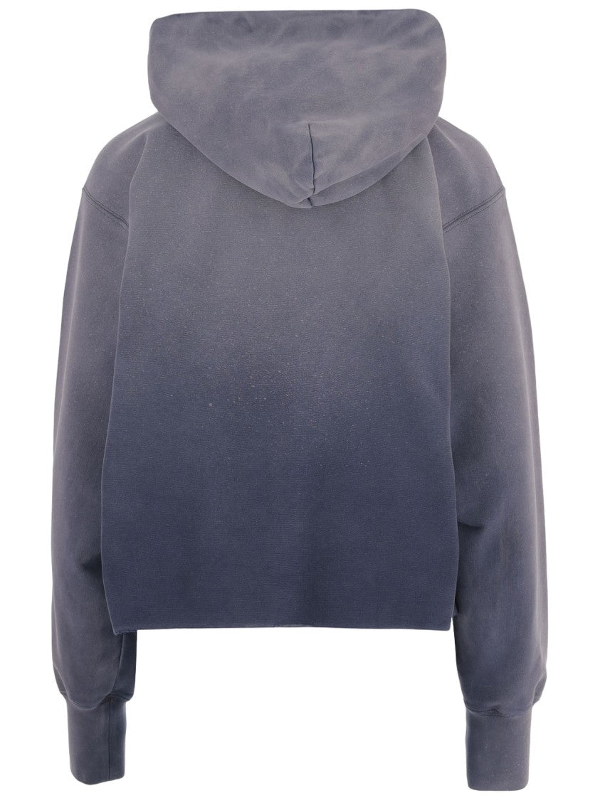 Maison Margiela Cropped Hooded Sweatshirt With Faded Effect
