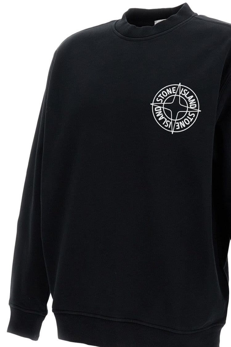 Stone Island Crew Neck Sweatshirt With Logo Badge