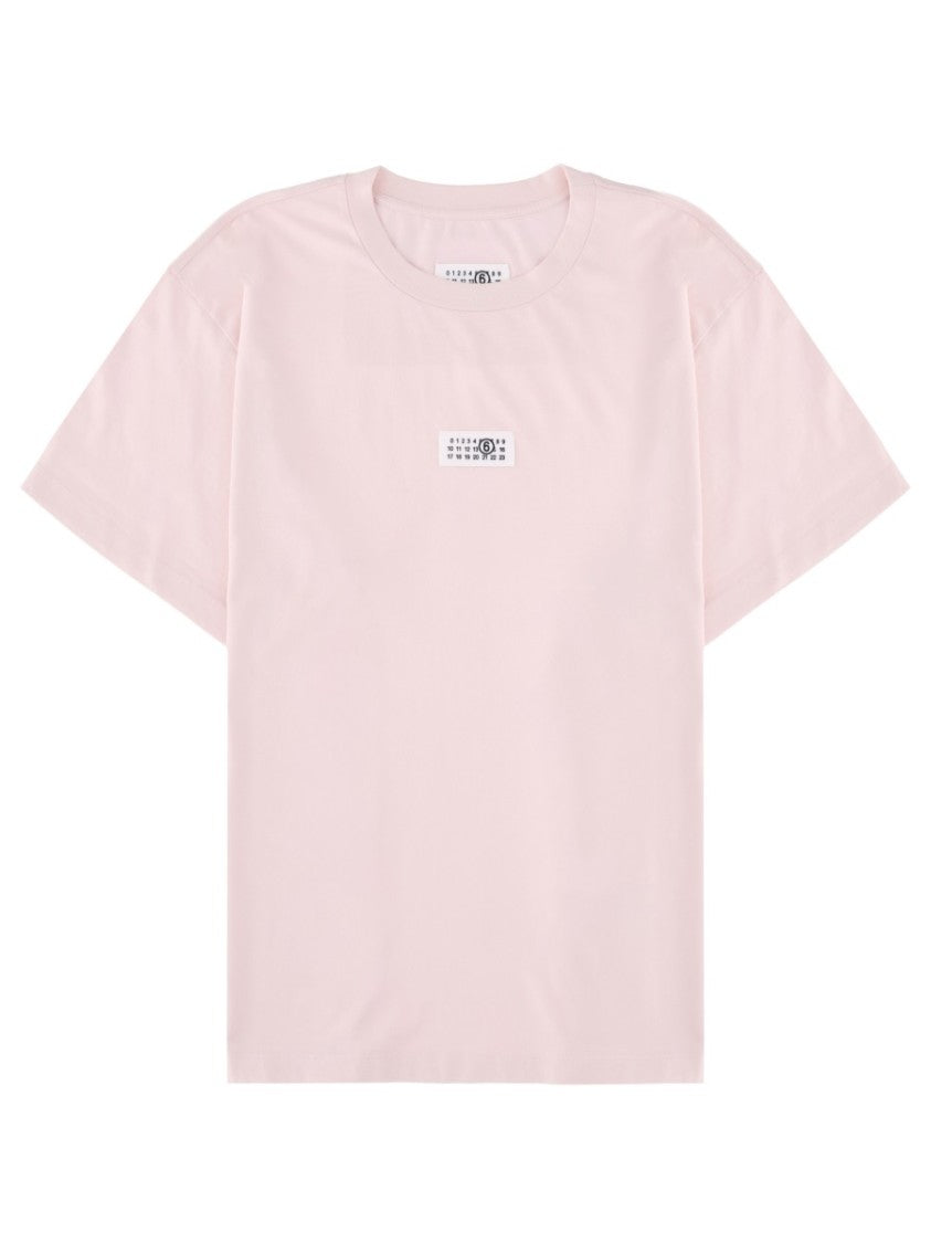 Mm6 By Maison Margiela Numeric Light Pink Patch T-Shirt