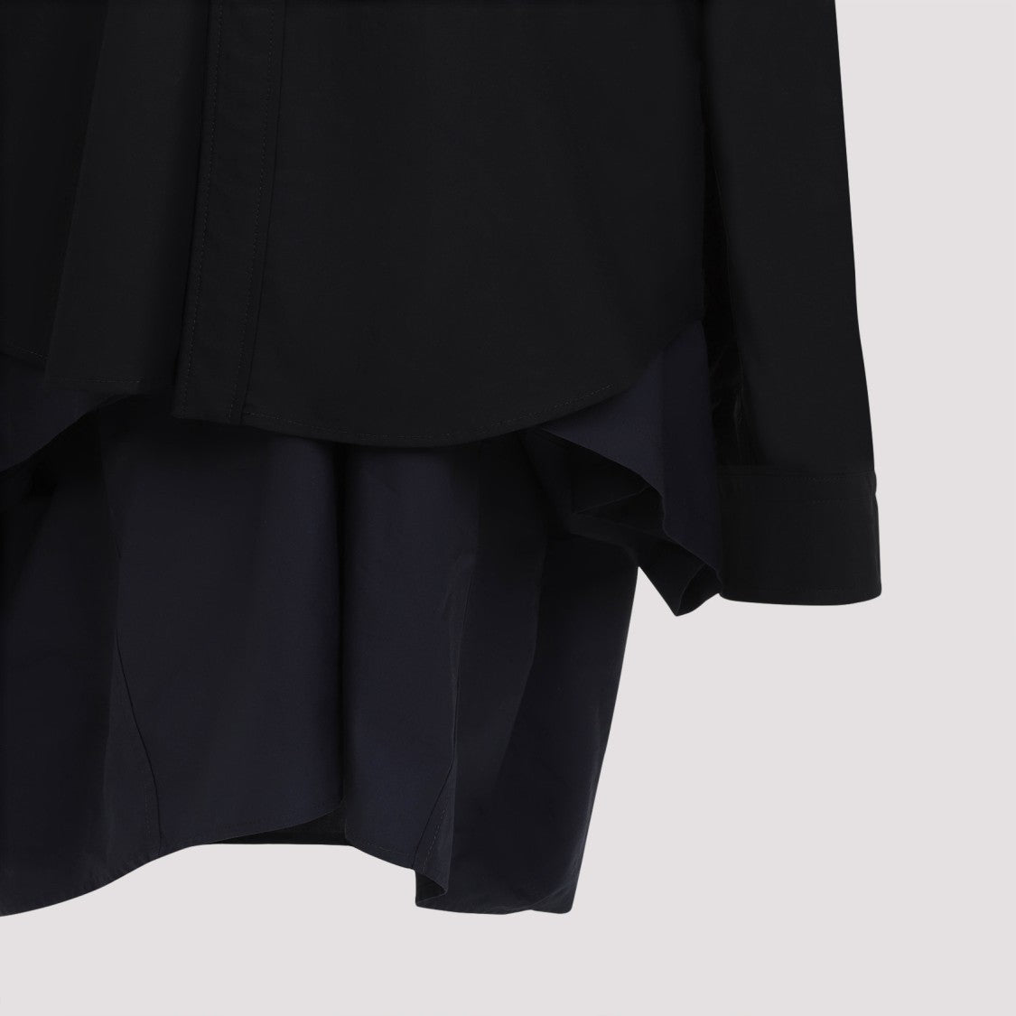 Balenciaga Black Cotton Shirt Dress With Knotted Front Detail