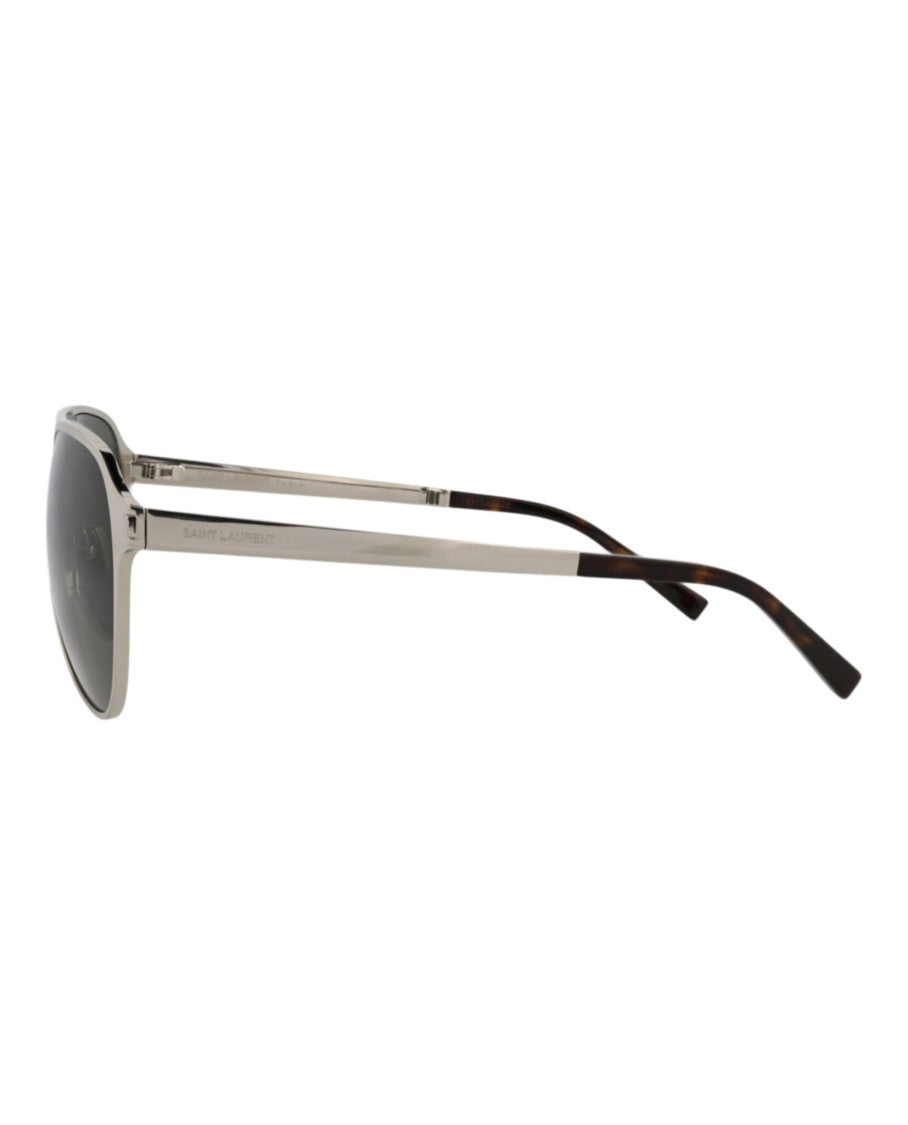 Saint Laurent Aviator-Frame Metal Sunglasses