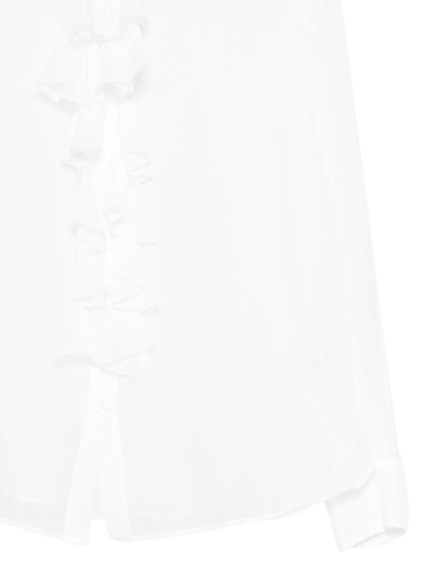 Jucca White Ruffled Classic Collar Shirt