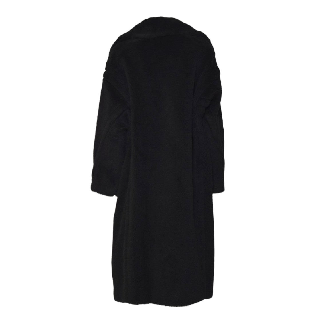 Max Mara Long Black Coat With Wide Lapel