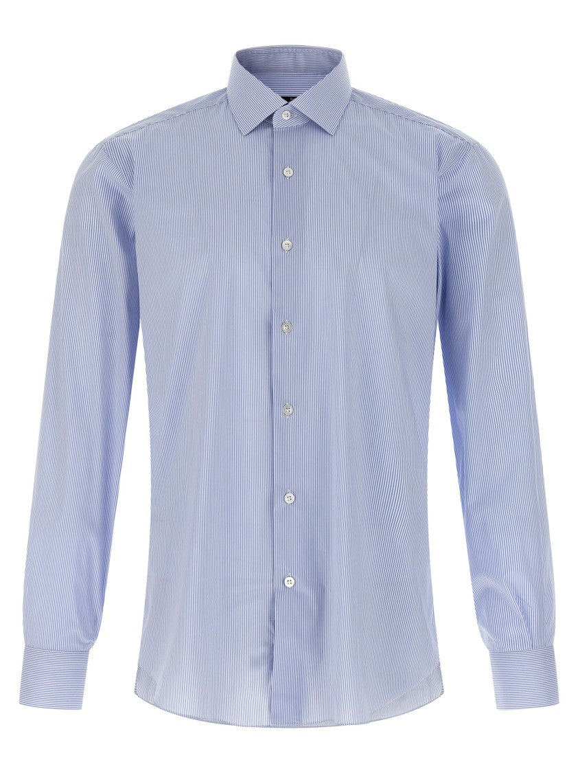 Barba Slim Fit Striped Cotton Poplin Shirt