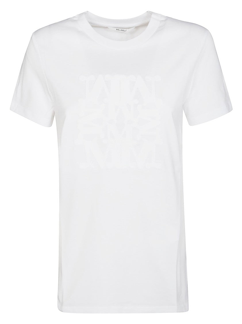 Max Mara Classic Crew-Neck T-Shirt With Textured Logo