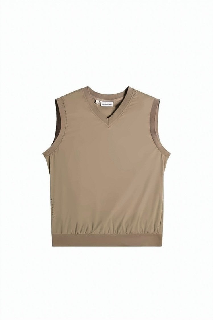 J Lindeberg Sleeveless V-Neck Sweater With Ribbed Trims