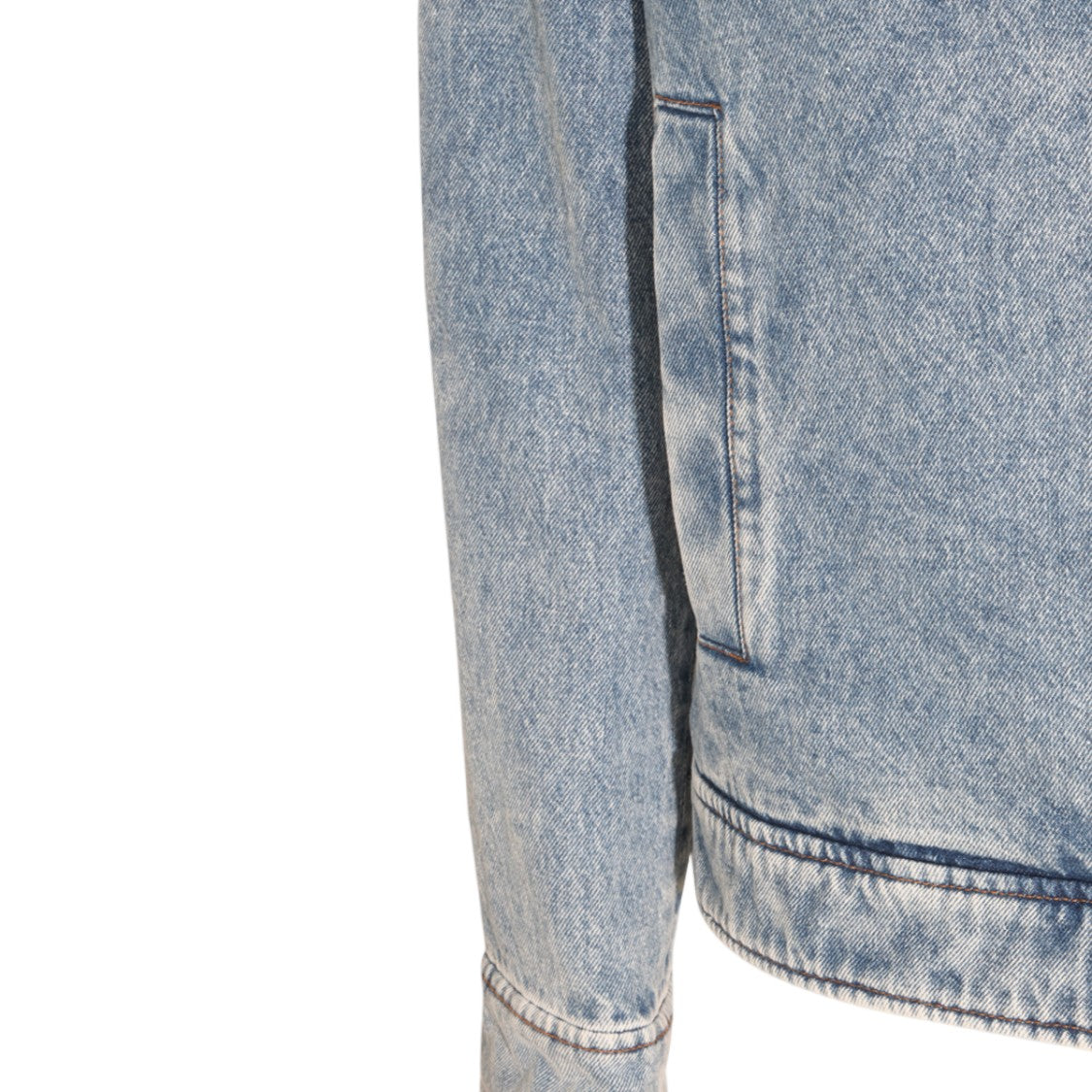 Ami Paris Light Blue Denim Jacket With Corduroy Collar