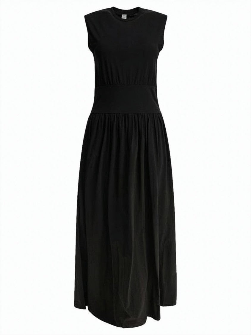 Totême Fitted Midi Dress With Wide Waistband
