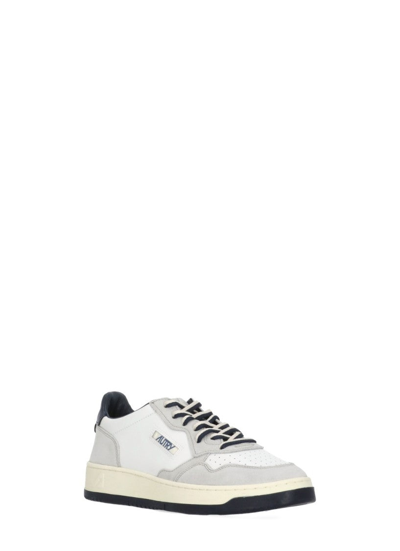 Autry White Medalist Low Leather-Blend Sneakers