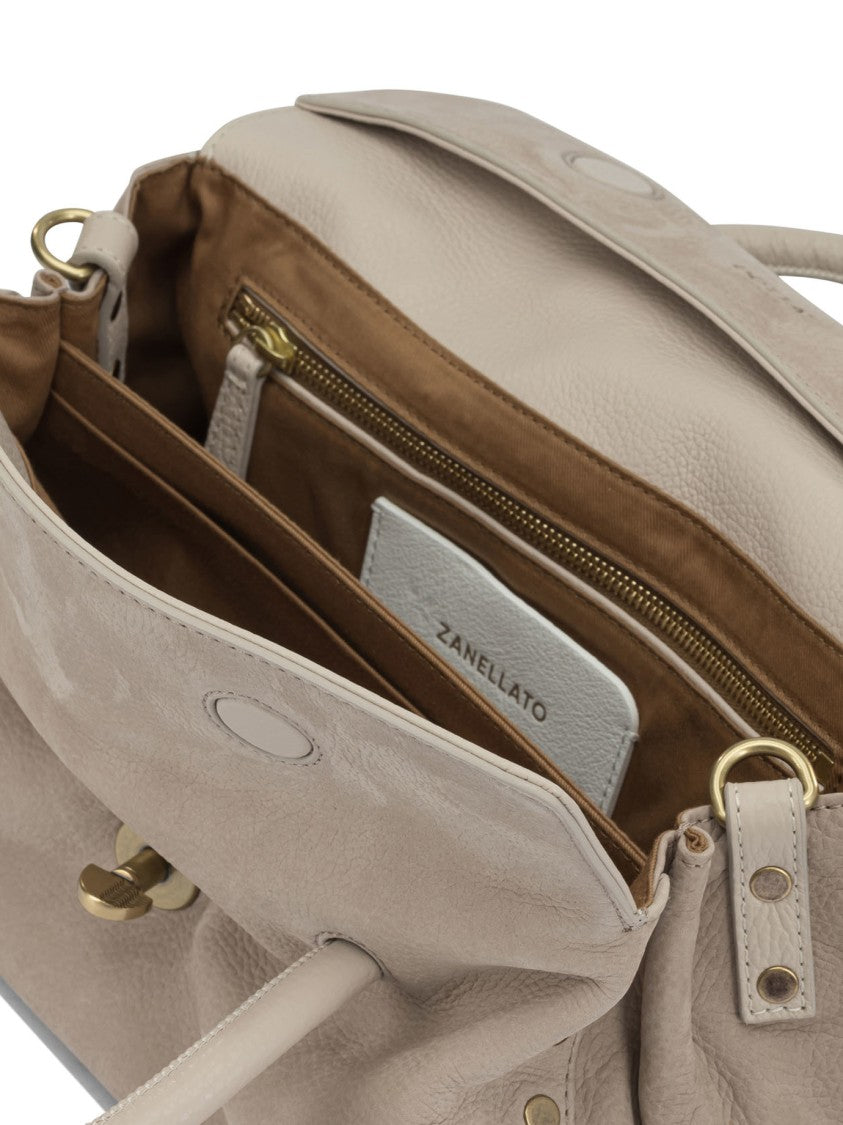 Zanellato Structured Suede And Grained Leather Handbag