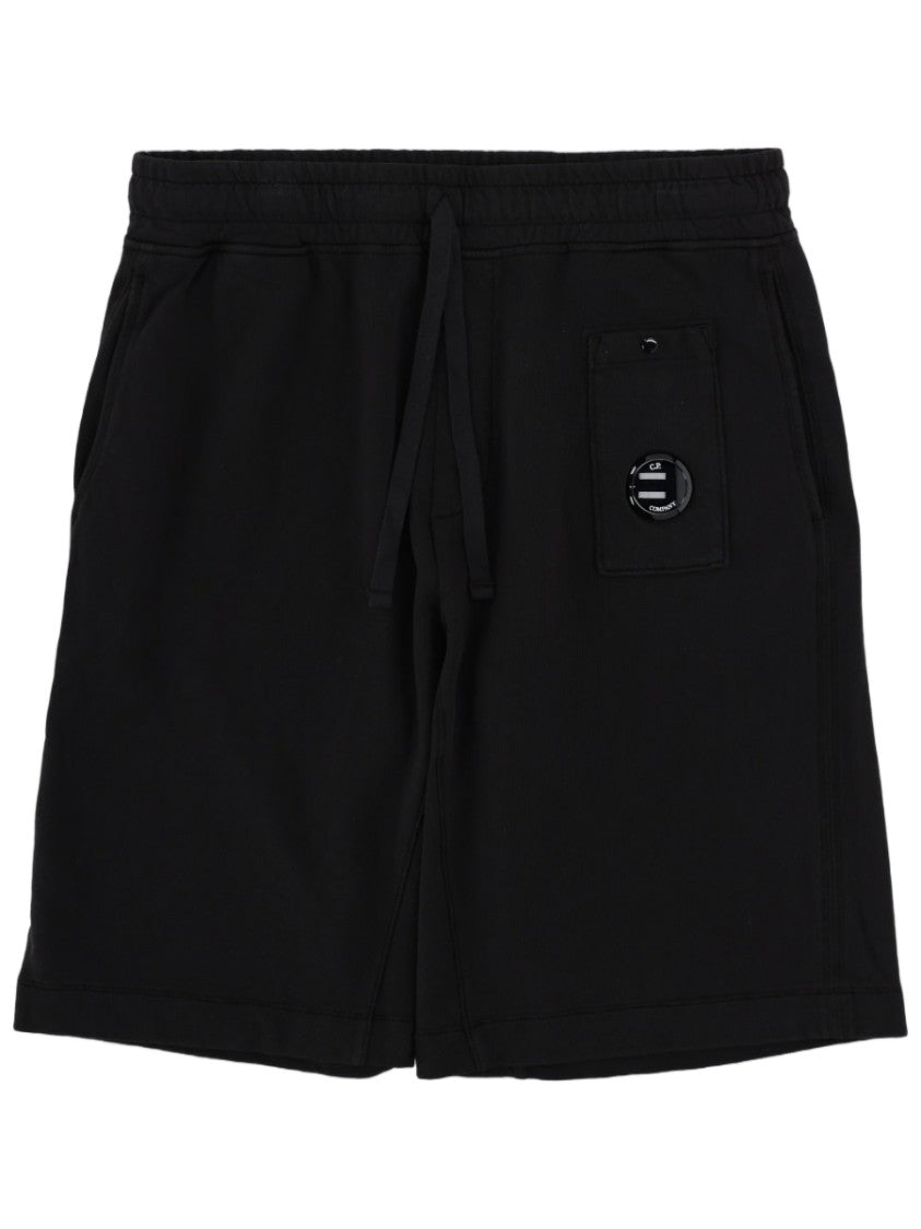 C.P. Company Elastic Waistband Emblem Cotton Shorts