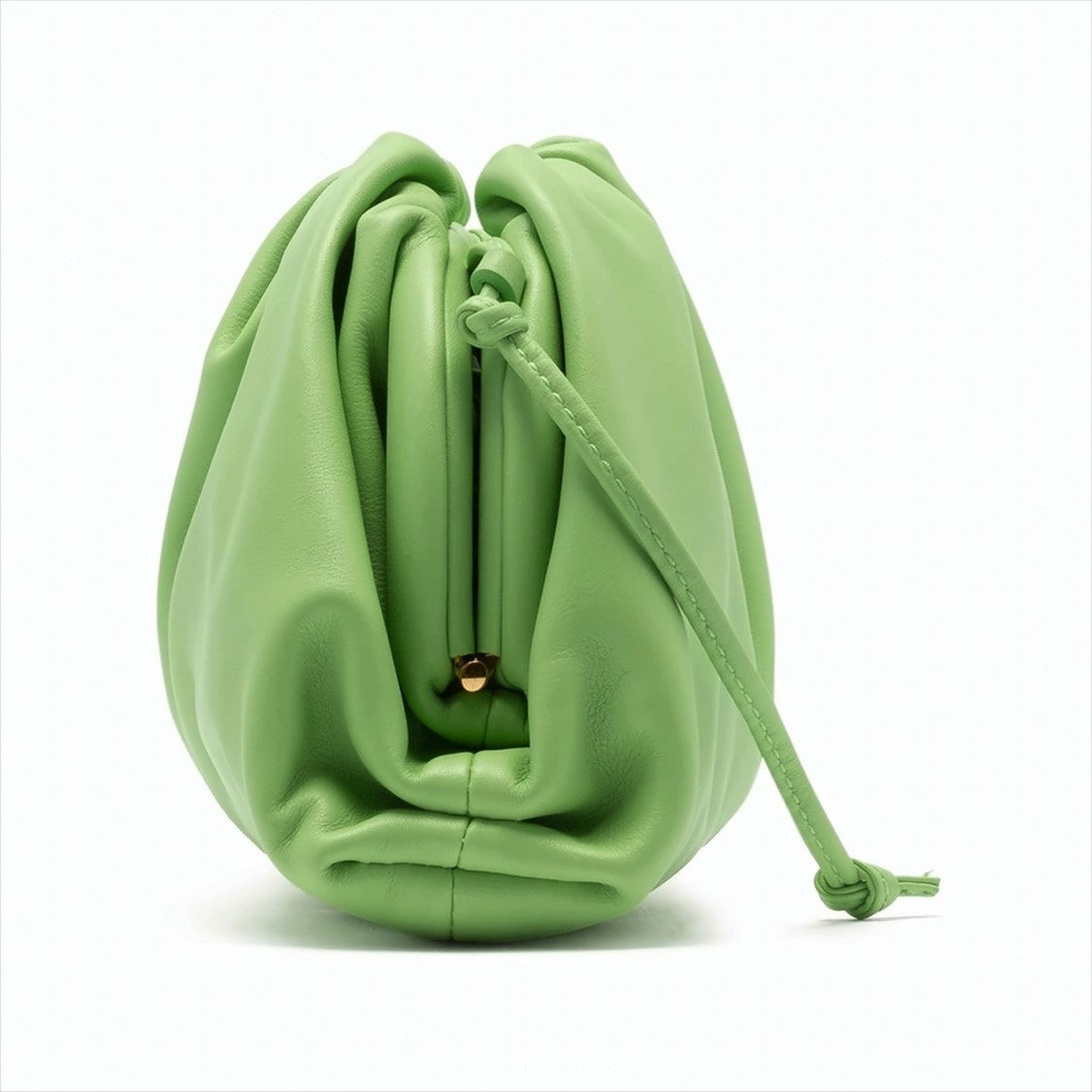 Bottega Veneta Gathered Mini Pouch In Smooth Calfskin Leather