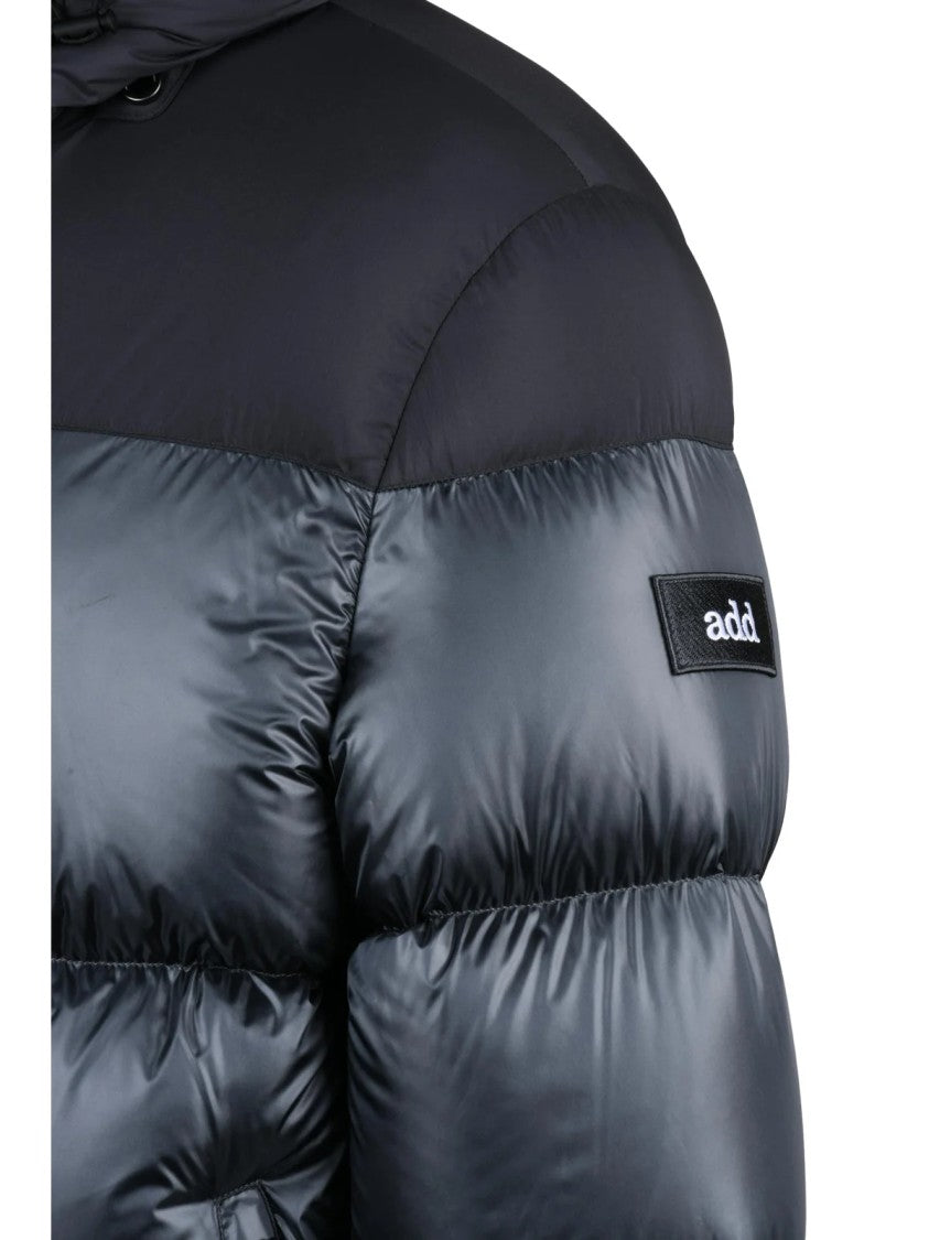 Add Black Puffer Glossy Finish Polyamide Down Jacket