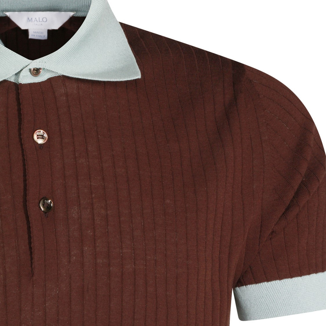 Malo Brown Cotton Contrasting Edges Polo Shirt