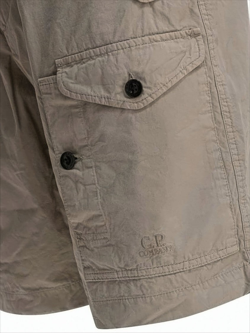 C.P. Company Relaxed Fit Cotton Shorts With Button Closure