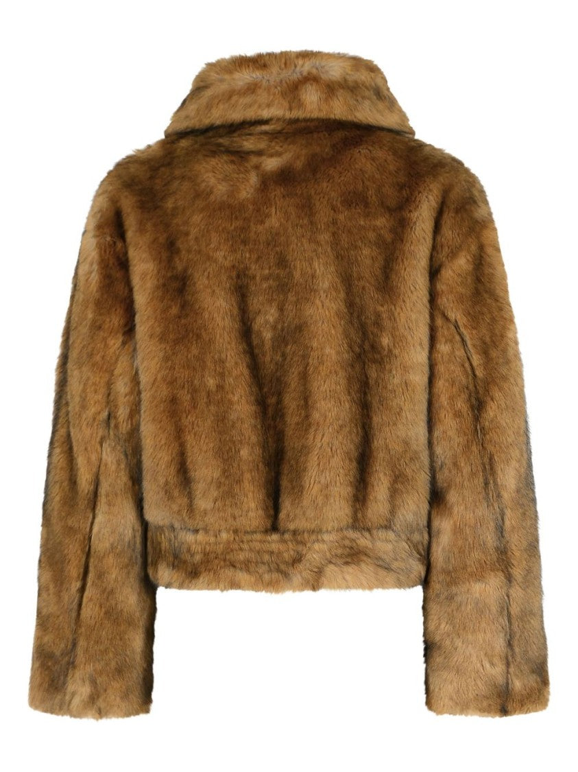 Stand Studio Cropped Faux Fur Jacket