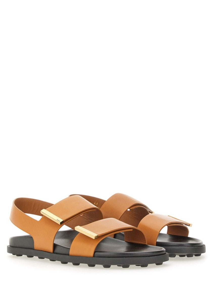 Tod's Brown Calfskin Sandals