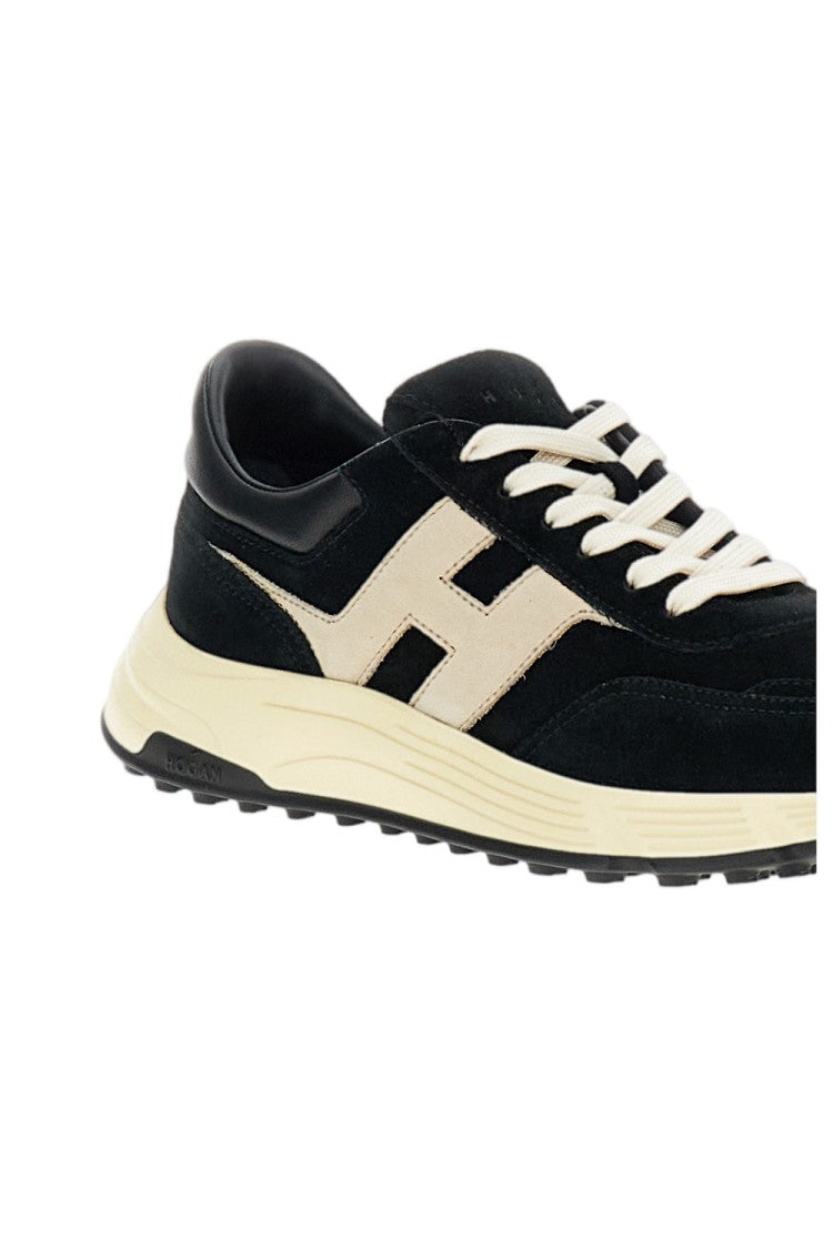 Hogan Black Nubuck Leather Hyperlight Sneakers