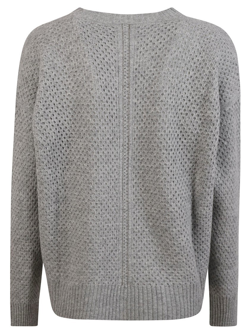 Moschino Textured Knit Grey Sweater