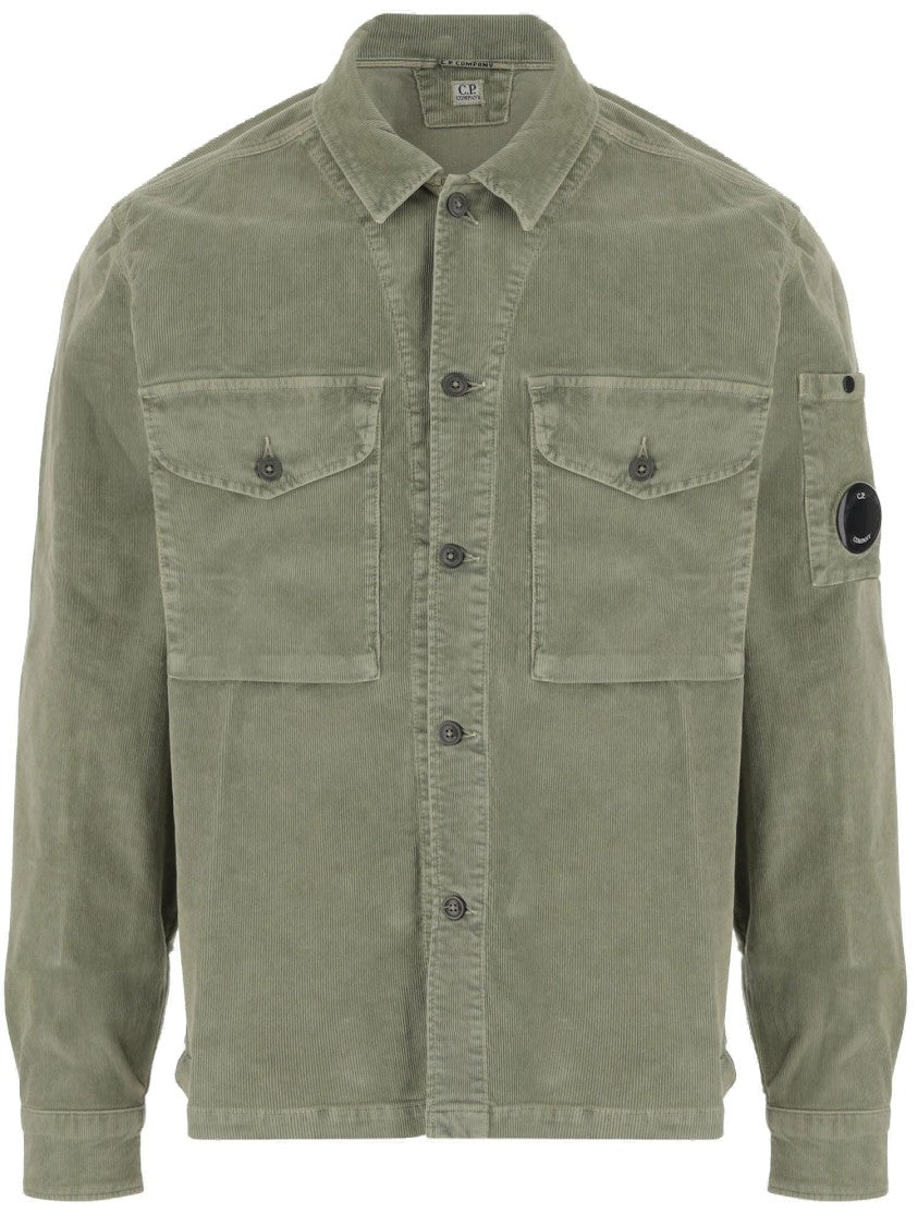 C.P. Company Light Green Stretch Cotton Velvet Shirt