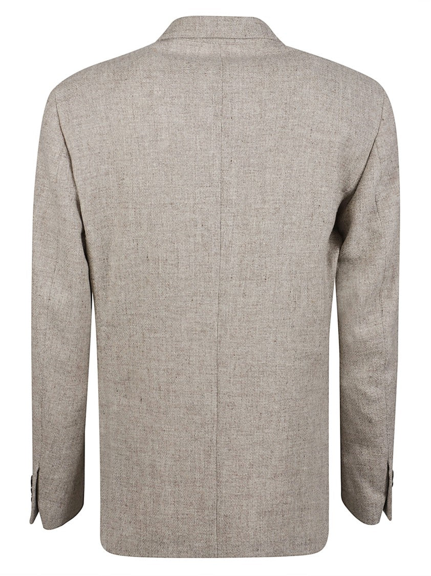 Lardini Roma Double-Breasted Wide-Lapel Wool Jacket