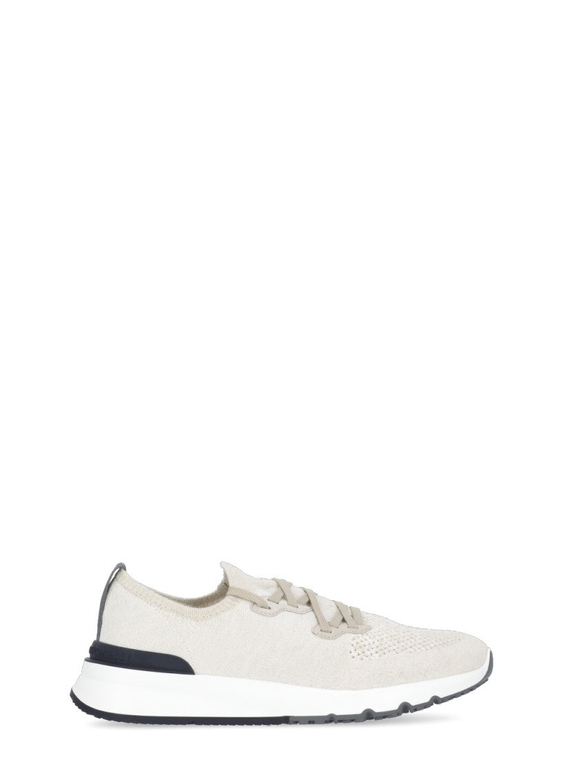 Brunello Cucinelli Ivory Cucinelli Cotton Sneakers