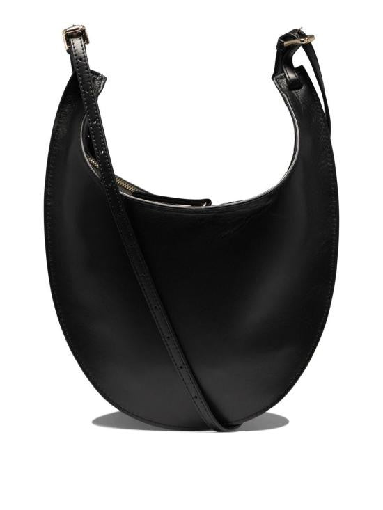 A.P.C. Crescent-Shaped Cowhide Leather Tote Bag With Zippered Closure