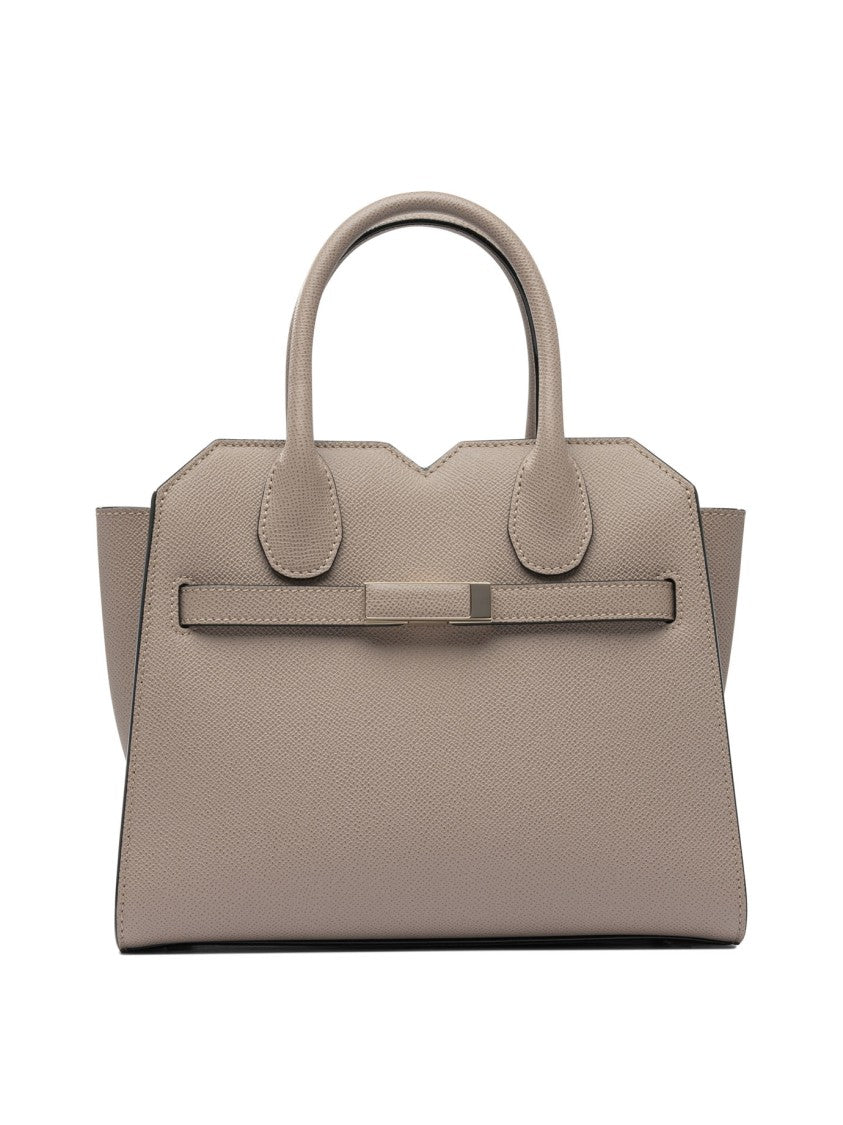 Valextra Structured Grey Calf Leather Mini Handbag