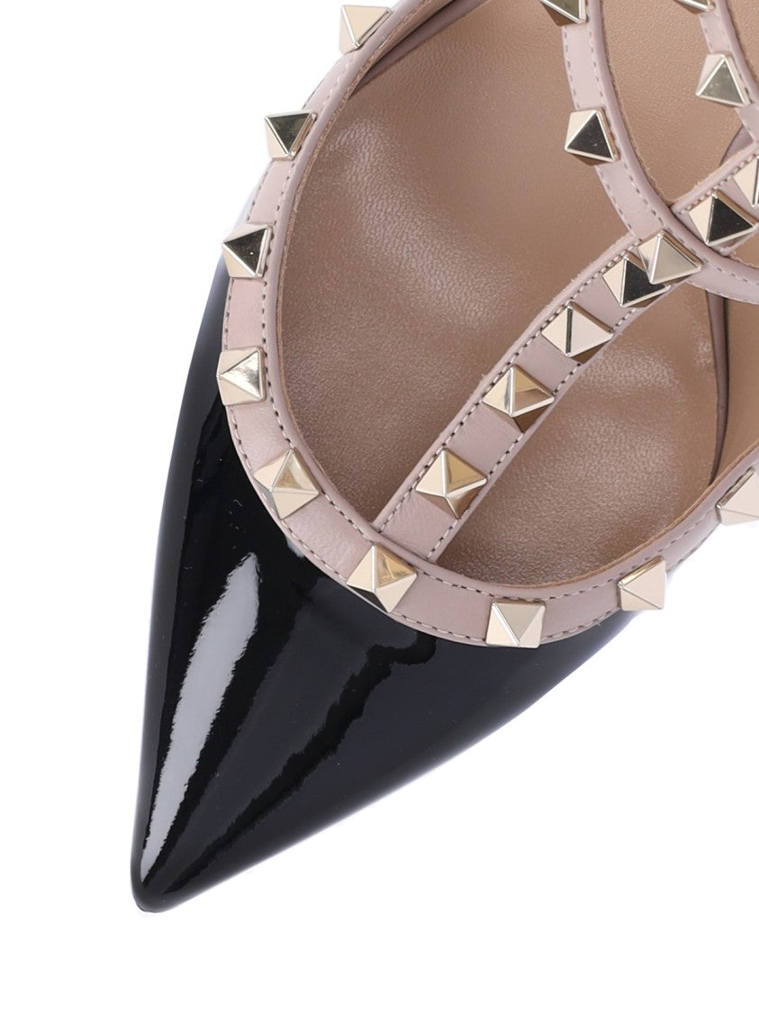 Valentino Garavani Pointed-Toe Slingback Pump With Metallic Pyramid Studs