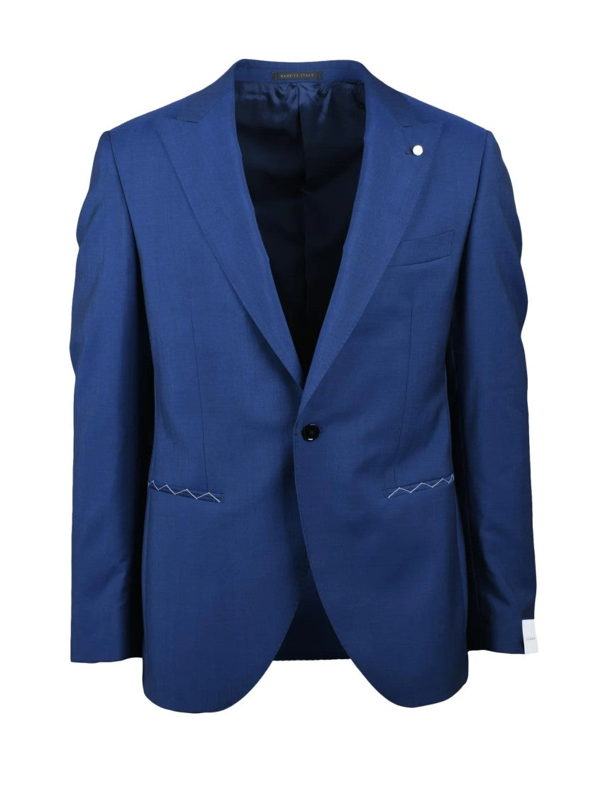 Luigi Bianchi Round Jacket With Wool And Mohair Blend In Royal Blue