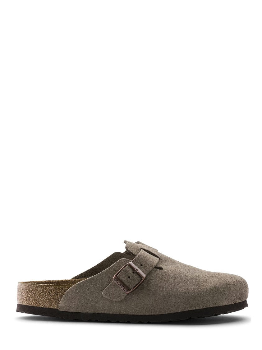 Birkenstock Taupe Boston Sfb Suede Sandals