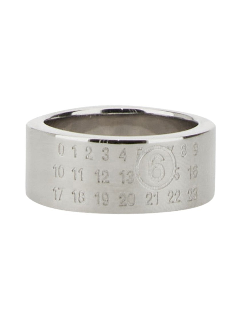 Mm6 By Maison Margiela Gold Circled Number 6 Engraved Brass Ring