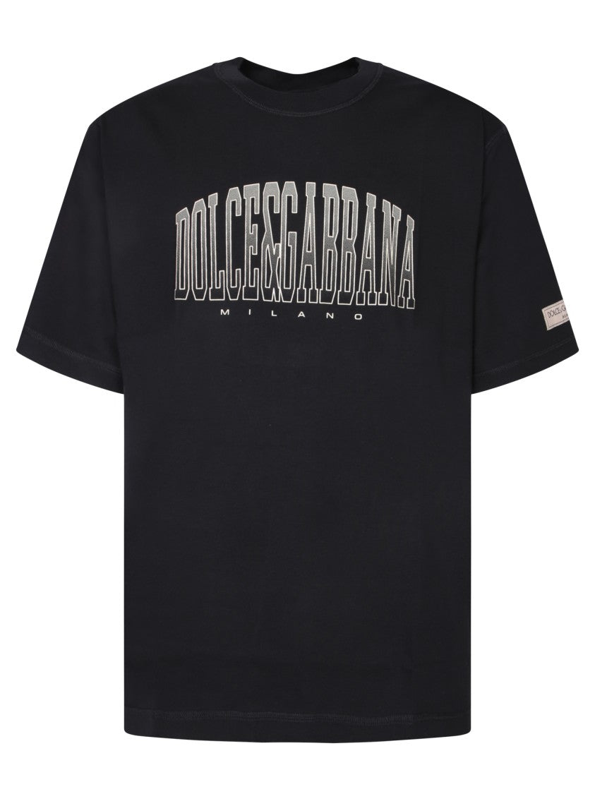 Dolce & Gabbana Classic Graphic Print Black T-Shirt