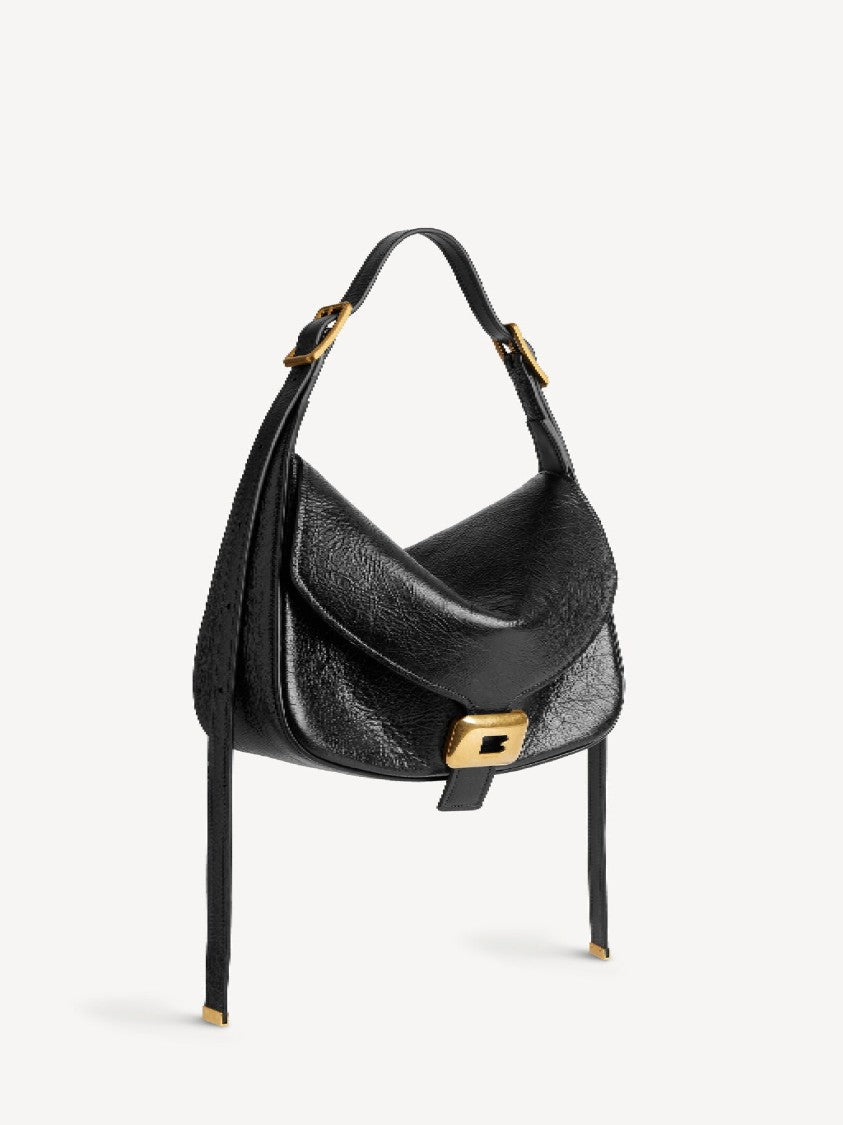 Balenciaga Black Clicca Structured Slouchy Leather Bag