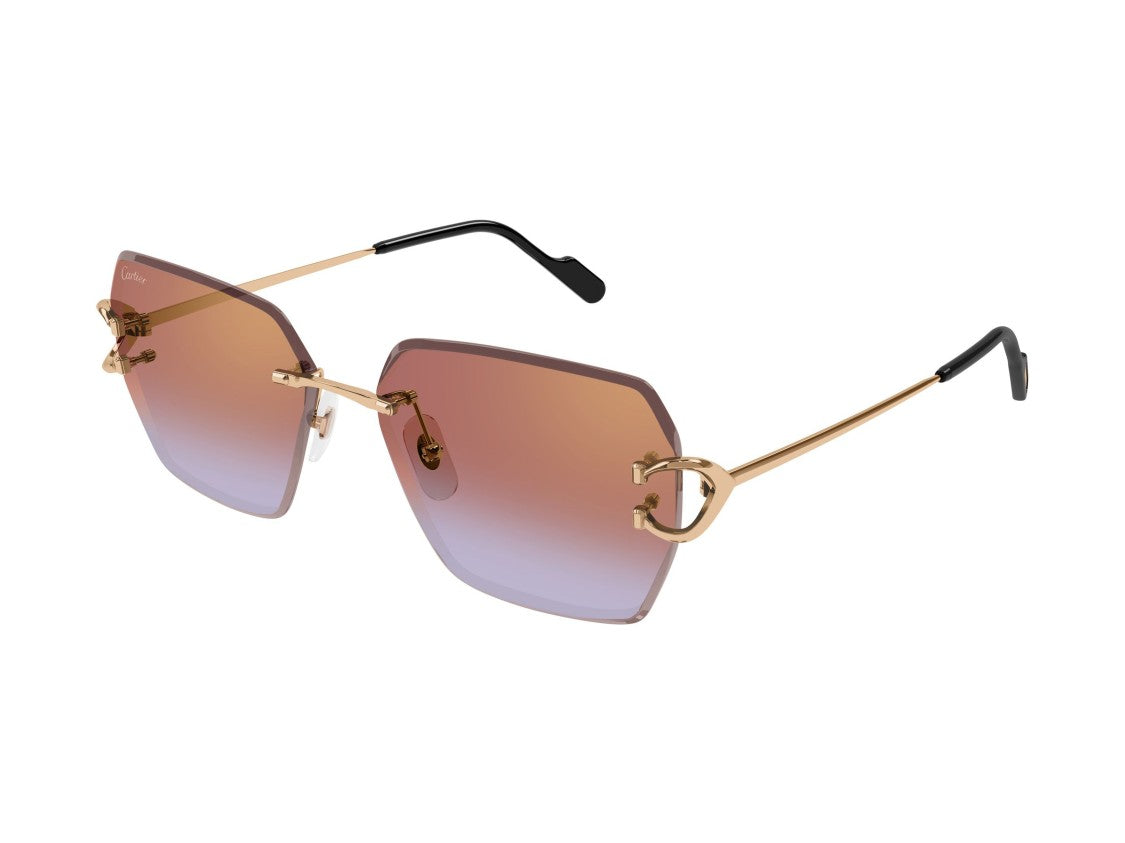 Cartier Gold Ct0466s Gradient Square Sunglasses