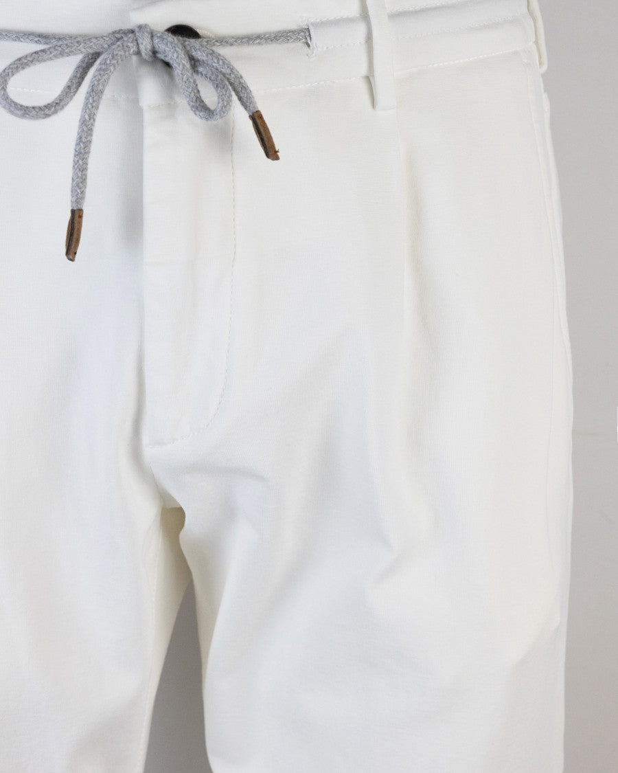 Eleventy Cotton-Blend Stretch Front-Pleated Drawstring Casual Pants