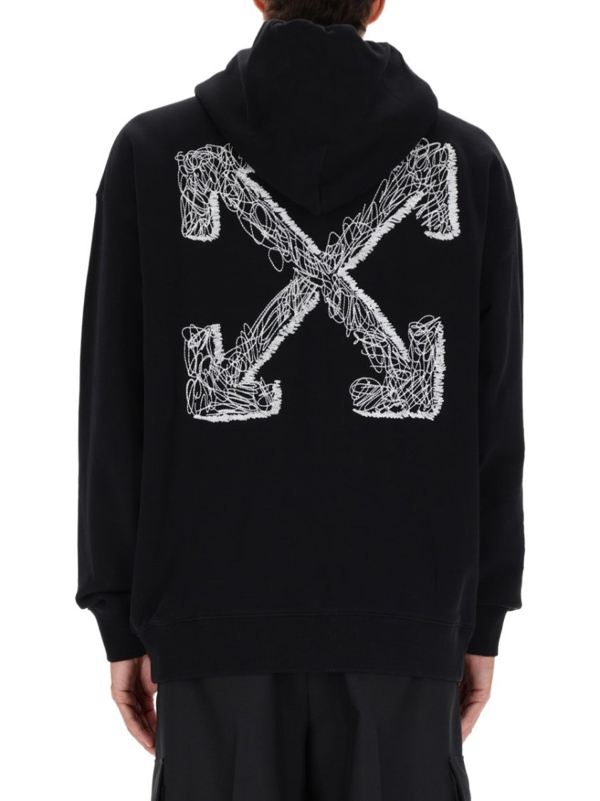 Off-White Relaxed Fit Black Hoodie