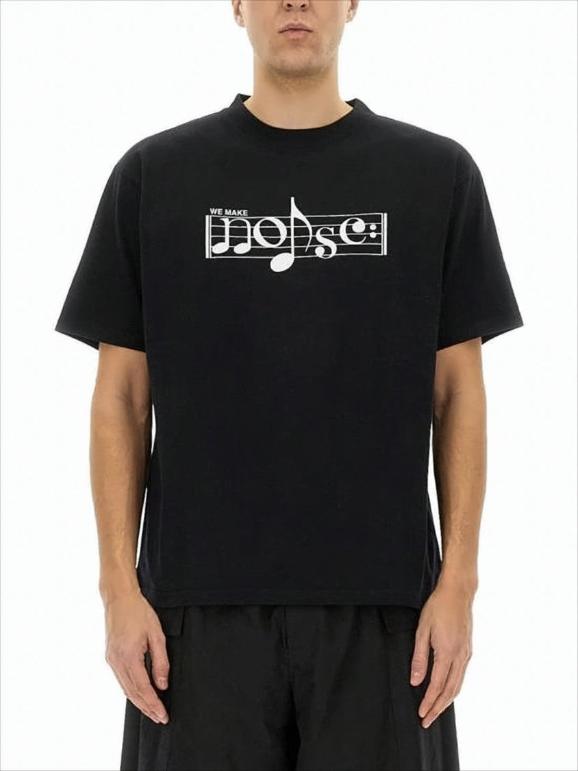 Undercover Black Graphic Short-Sleeve T-Shirt With Musical Design
